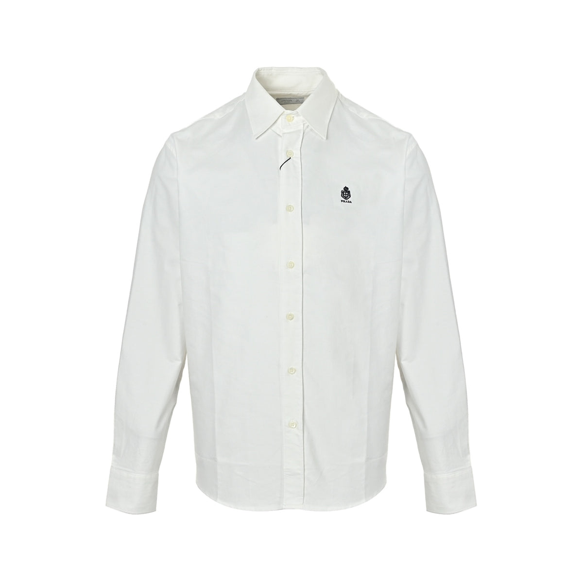 Prada embroidered logo long-sleeved shirt