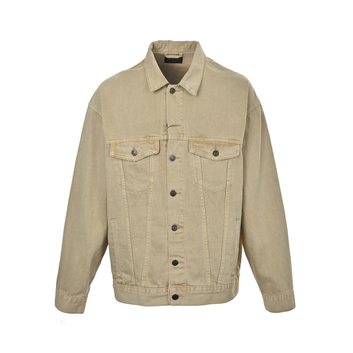 Balenciaga/Balanciaga 25Fw back embroidered khaki denim jacket