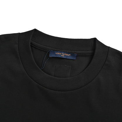 LouisVuitton/Louis Vuitton ice blue crystal three-dimensional LV short sleeves