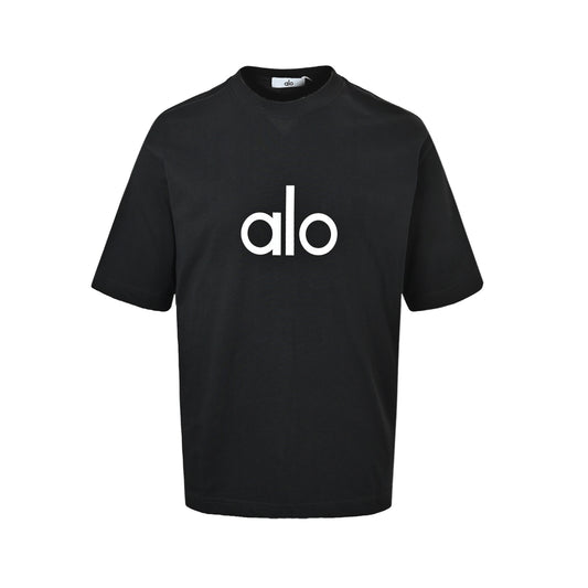 ALO simple silicone letter printed short sleeves