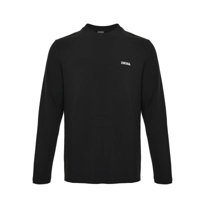 Zegna/Jegna 25Fw simple logo letter embroidered long-sleeved T-shirt