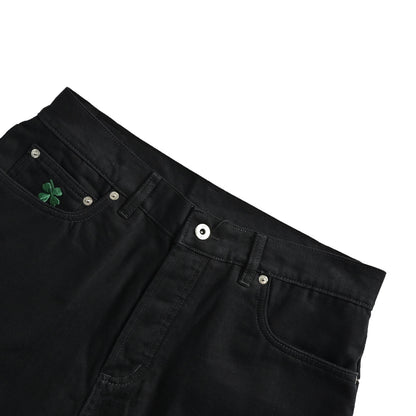 Dior four-leaf clover embroidered jeans