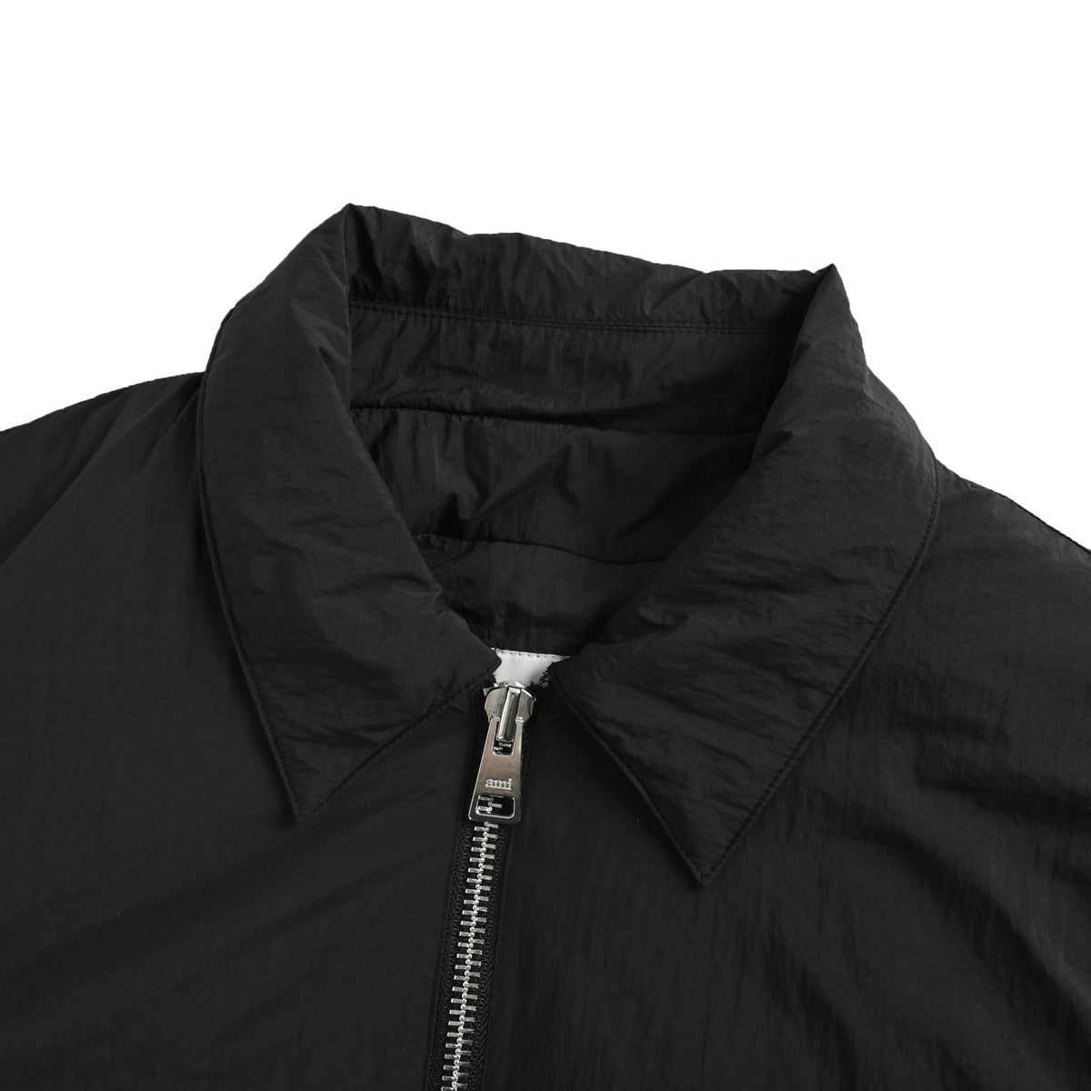 Ami metallic love nylon padded lapel jacket