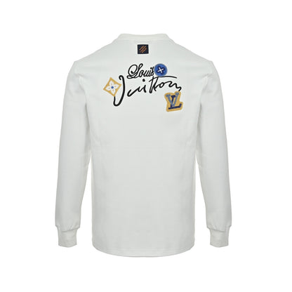 Louis Vuitton 25Fw floral embroidered long-sleeved T-shirt