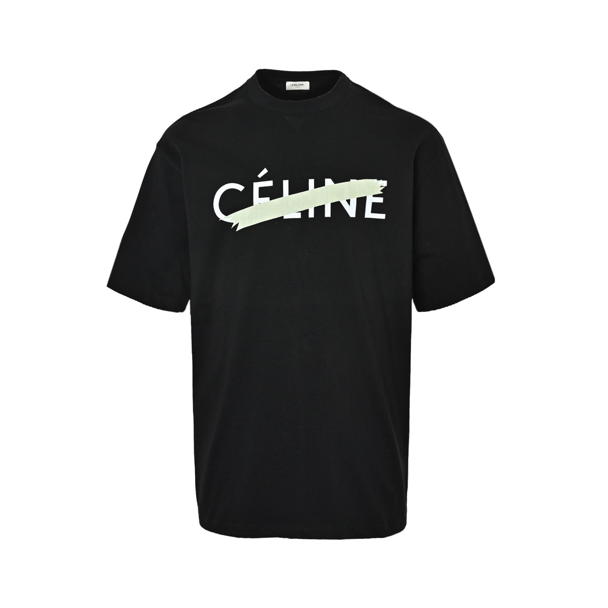 Celine spoof tape to cover up letter printed short sleeves