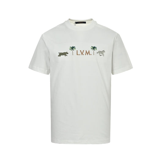 Louis Vuitton 26ss animal embroidered short sleeves