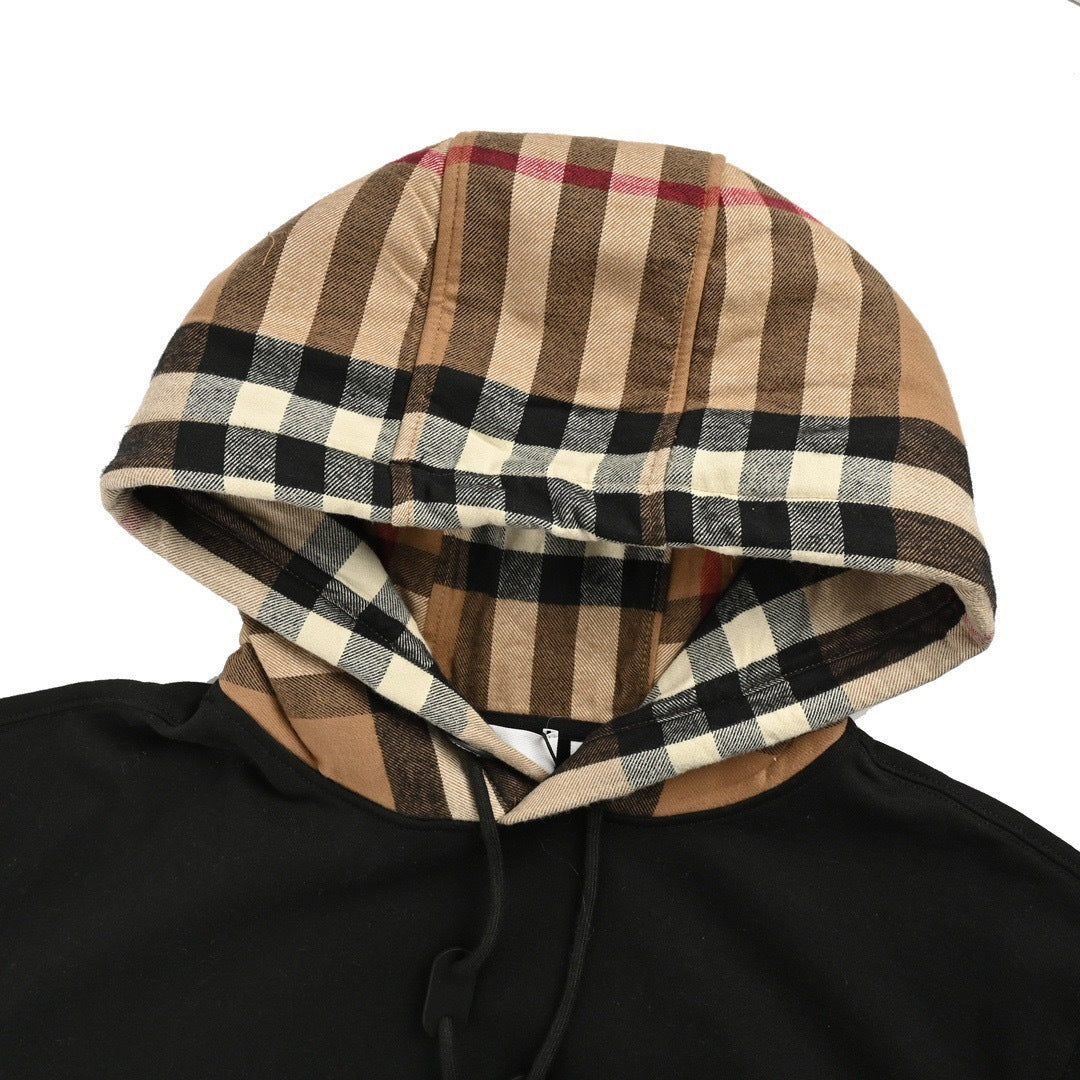 Burberry 23Fw plaid hooded sweatshirt