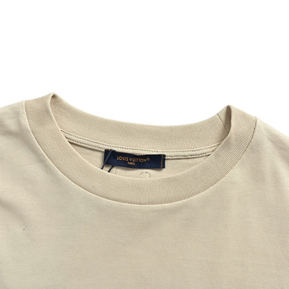 Louis Vuitton 26ss embroidered logo letter short sleeves