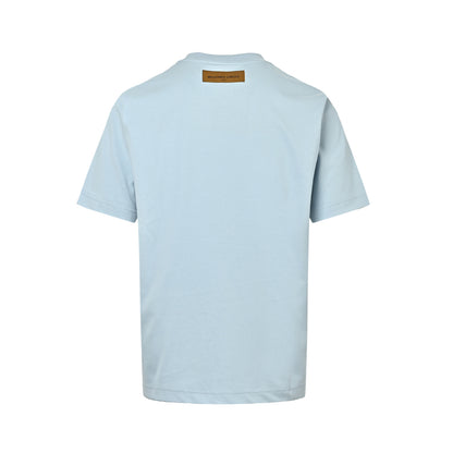Louis Vuitton chest logo three-dimensional embroidery round neck short sleeves
