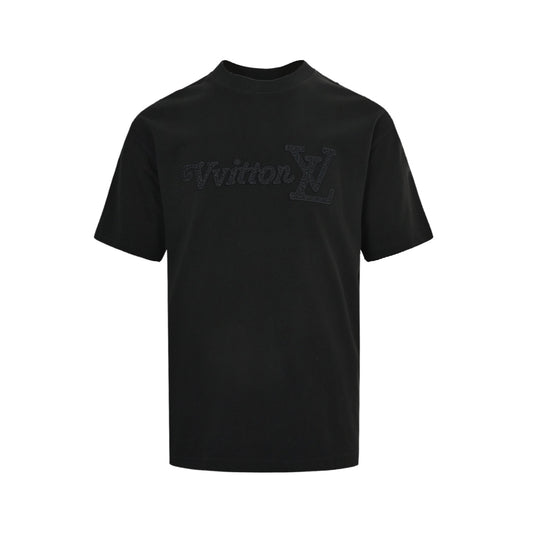 Louis Vuitton 26ss woven letter embroidered short sleeves