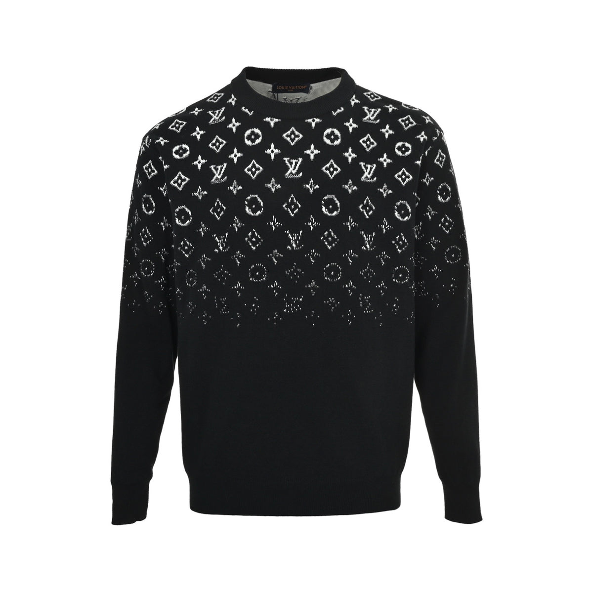 Louis Vuitton gradient old flower jacquard crew neck sweater