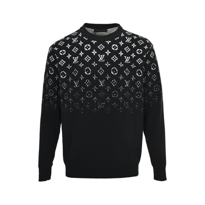 Louis Vuitton gradient old flower jacquard crew neck sweater