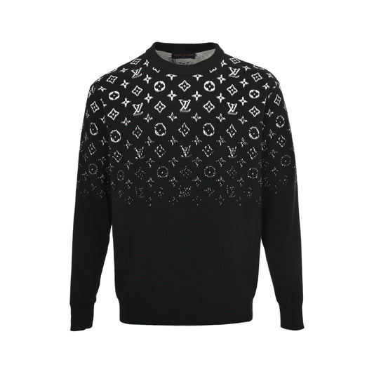 Louis Vuitton gradient old flower jacquard crew neck sweater