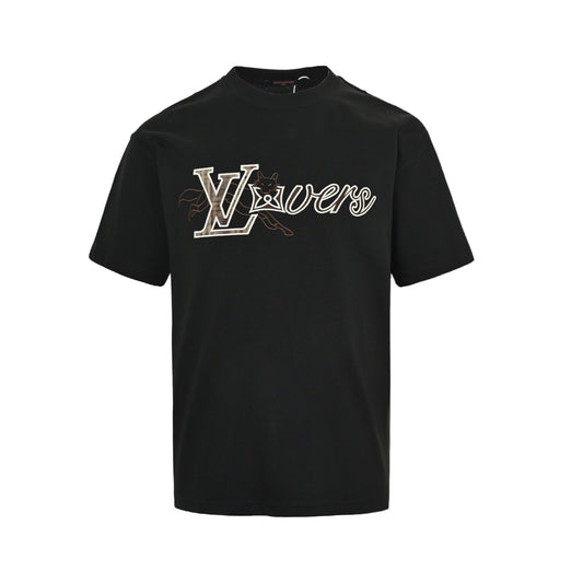 Louis Vuitton 26ss fox letter embroidered short sleeves