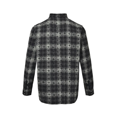 Chrome Hearts all-over plaid cross long-sleeved shirt