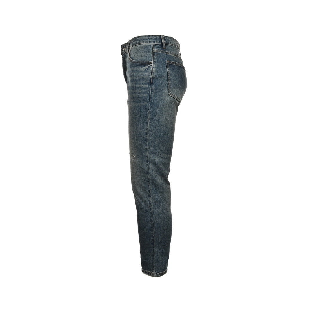 Louis Vitton/Louis Vuitton 23Fw back pocket graffiti lettering jeans