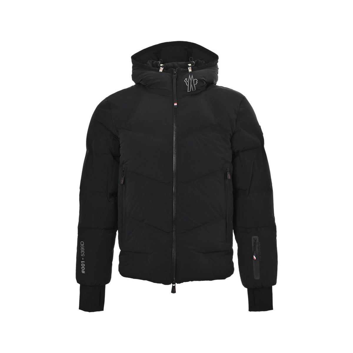 Moncle/Mask 25Fw arm silicone logo hooded down jacket