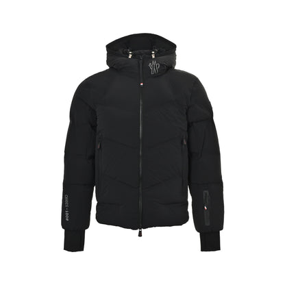 Moncle/Mask 25Fw arm silicone logo hooded down jacket