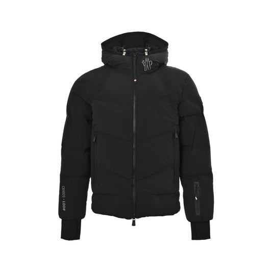 Moncle/Mask 25Fw arm silicone logo hooded down jacket