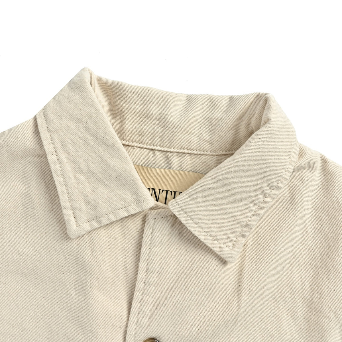 VALENTINO pocket metal V logo denim short-sleeved shirt