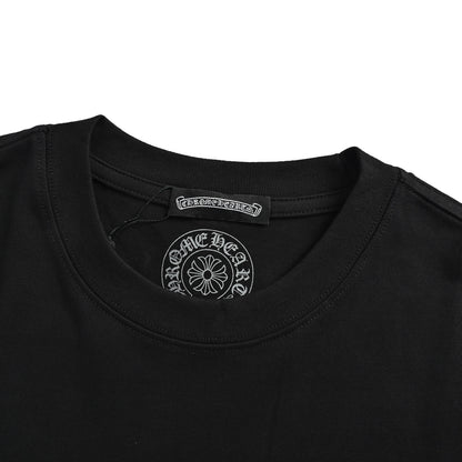 Chrome Hearts/Chrome Heart Pocket Leather Cross Round Neck Short Sleeve