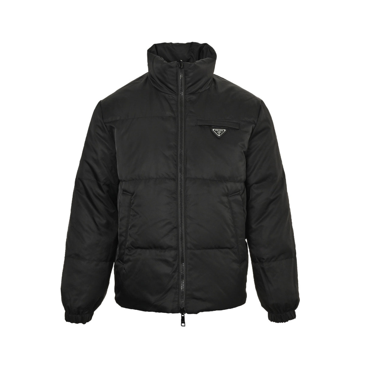 Prada dark pattern jacquard reversible down jacket