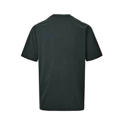 Dior forest dark green childlike caterpillar three-dimensional embroidery short sleeves