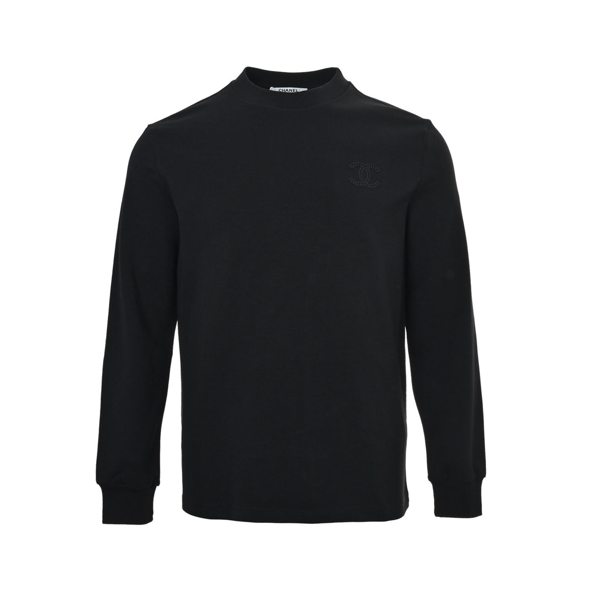Chanel 25Fw dark pattern double C polka dot embroidery long-sleeved T-shirt
