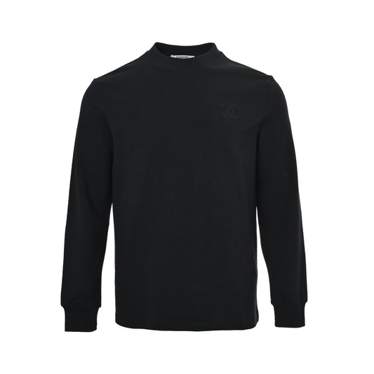 Chanel 25Fw dark pattern double C polka dot embroidery long-sleeved T-shirt