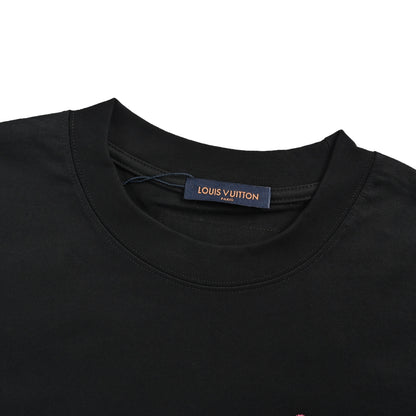 Louis Vuitton 26ss floral initials embroidered round neck short sleeves