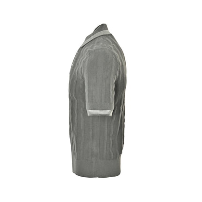 Brunello Cucinelli/BC color block vertical stripe neckline Polo short sleeves