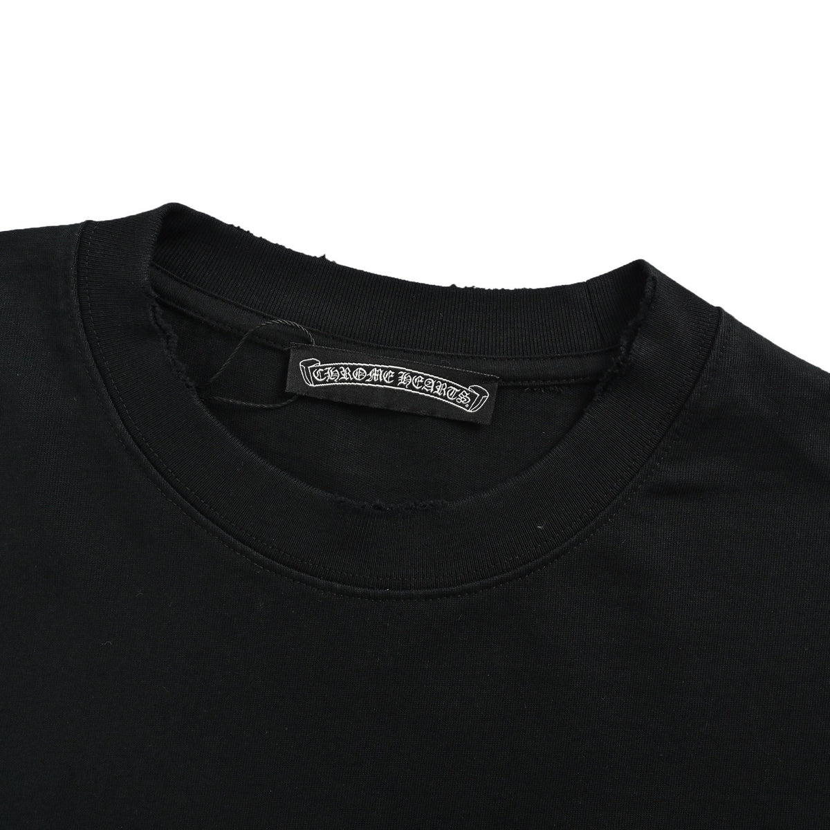 Chrome Hearts Horseshoe Embroidery Smoke Splashed Ink Hole Short Sleeves