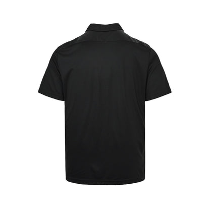 Prada 25ss triangle logo nylon pocket splicing Polo short sleeves