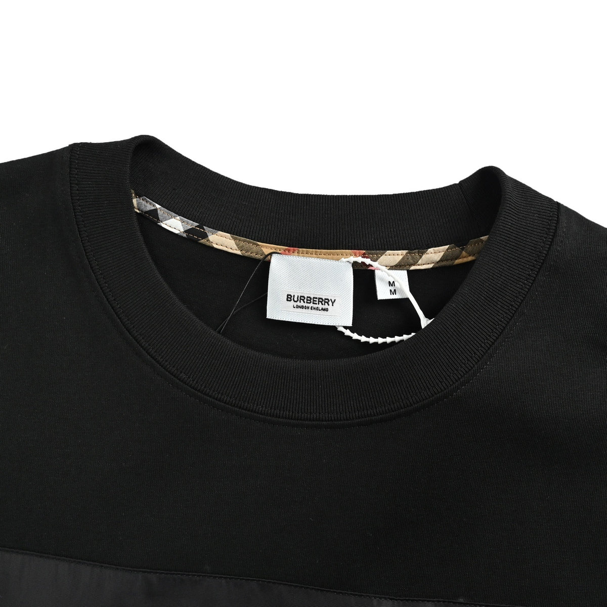 Burberry plaid pocket nylon splicing short sleeves