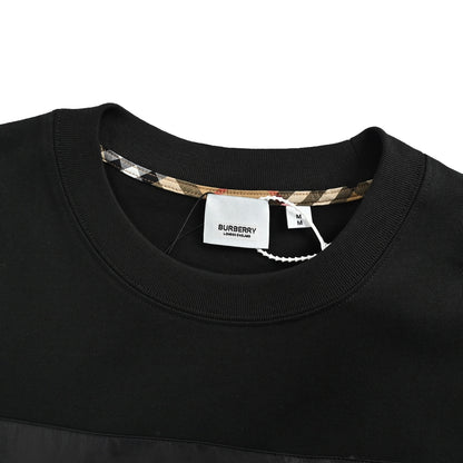 Burberry plaid pocket nylon splicing short sleeves