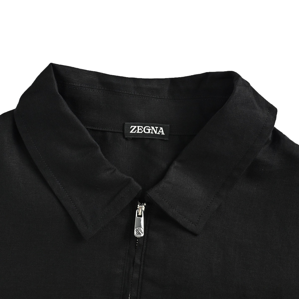 ZEGNA/ Zegna small label half zip linen solid color shirt style Polo short sleeves