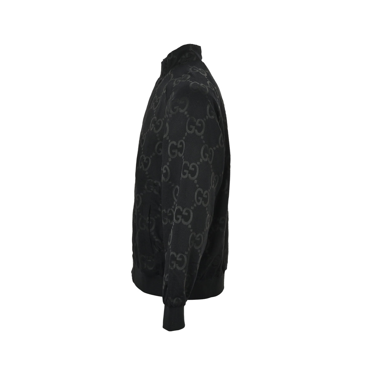 Gucci Double G all-over printed canvas stand-up collar padded jacket