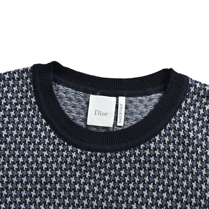 Dior 26ss jacquard embroidered knitted short sleeves