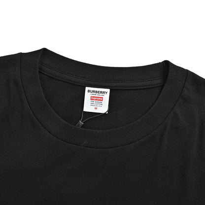Burberry & Supreme plaid BOX letter short sleeves