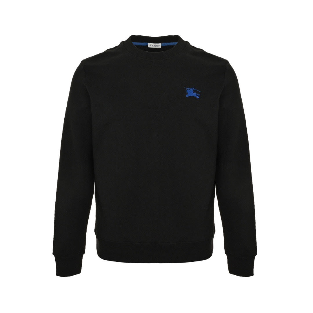 Burberry 24Fw blue embroidered war horse small label round neck sweatshirt