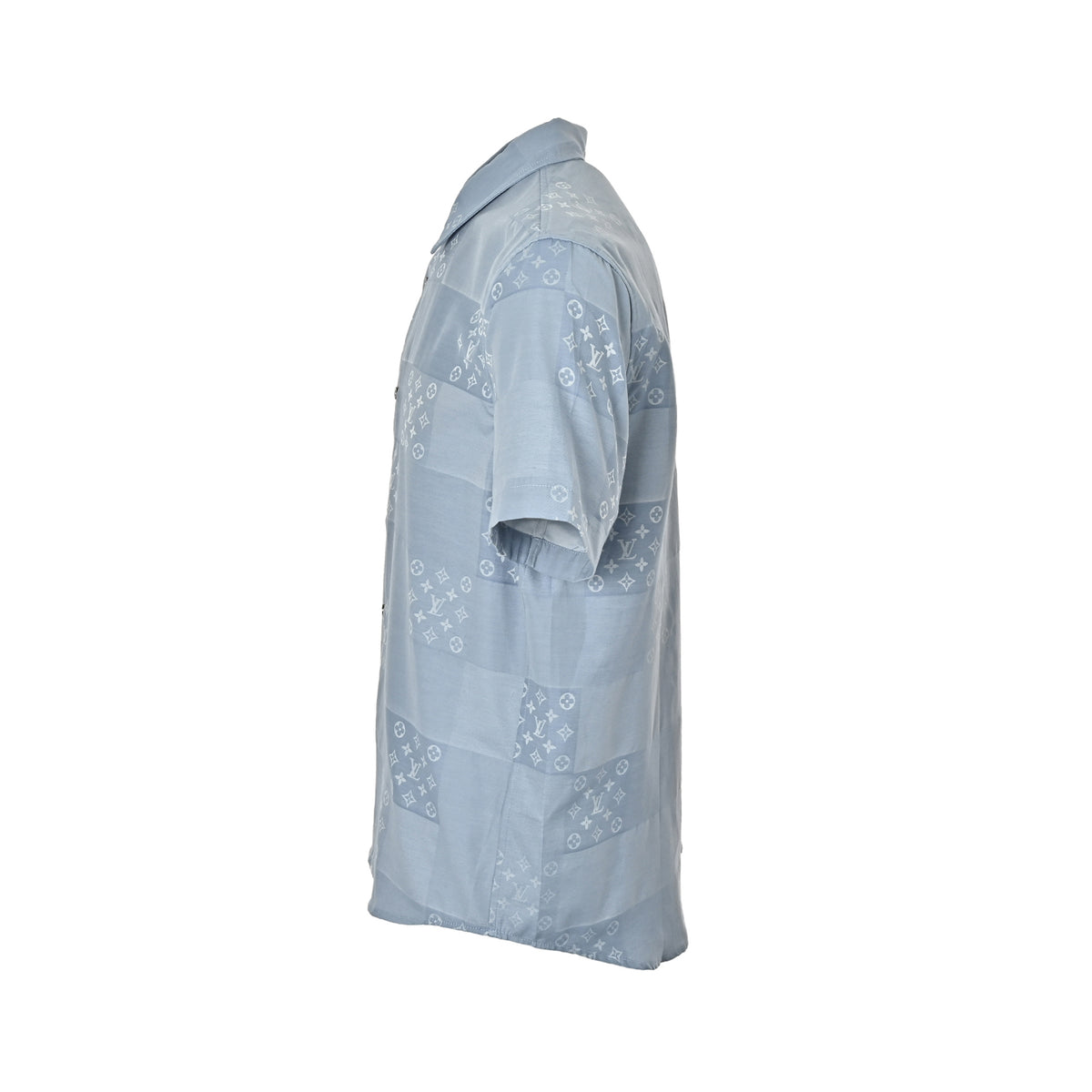 Louis Vuitton 26ss old flower jacquard stitching short-sleeved shirt