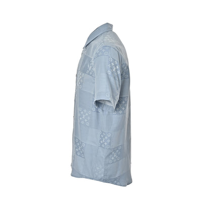 Louis Vuitton 26ss old flower jacquard stitching short-sleeved shirt