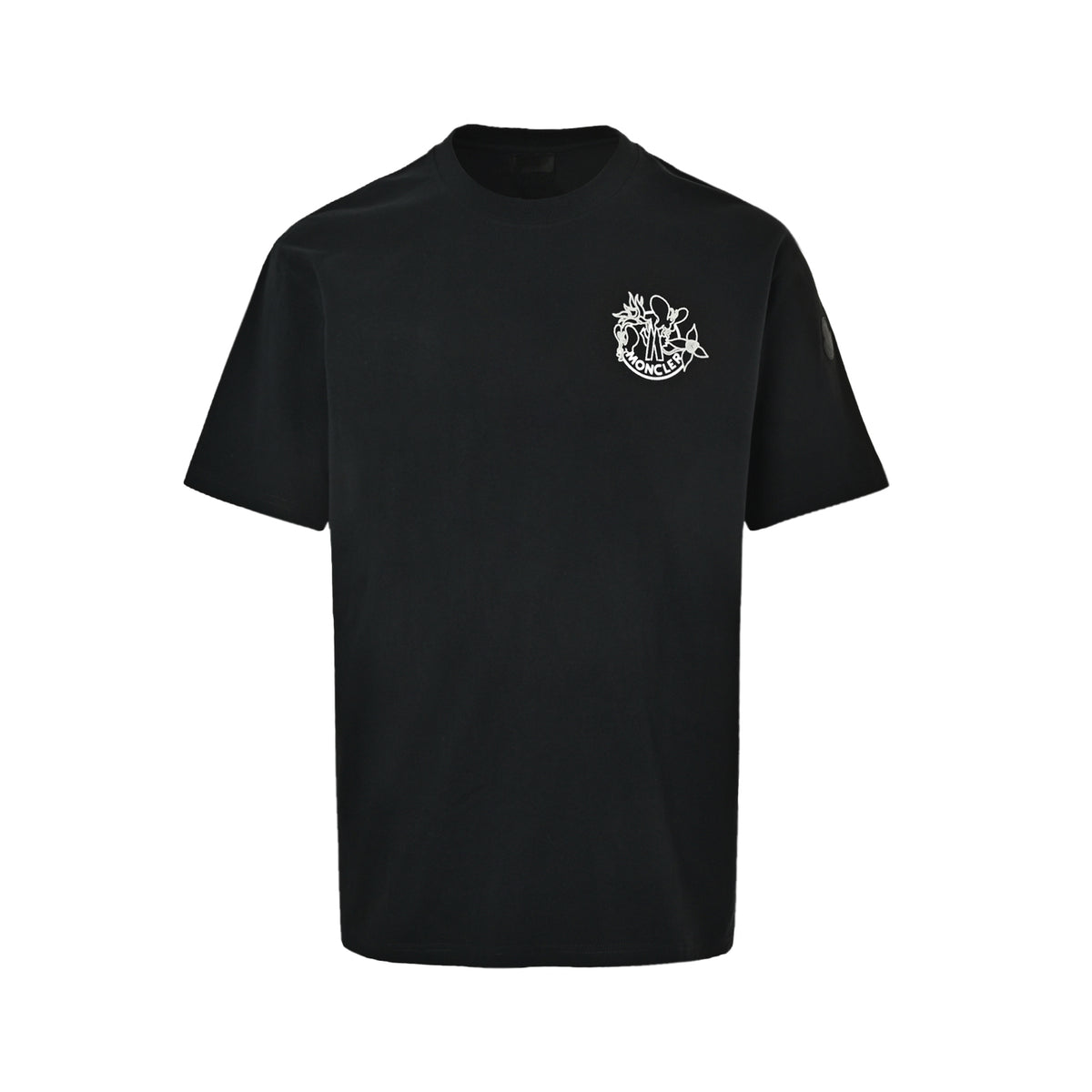 Moncler/muzzled short sleeves with embroidered logo on the chest