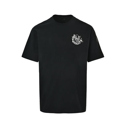 Moncler/muzzled short sleeves with embroidered logo on the chest