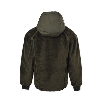 MiuMiu/Miu Miu embroidered lettering polar fleece hooded jacket
