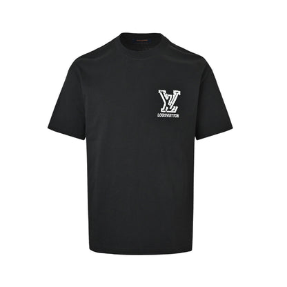 Louis Vuitton deconstructed logo embroidered letter short sleeves