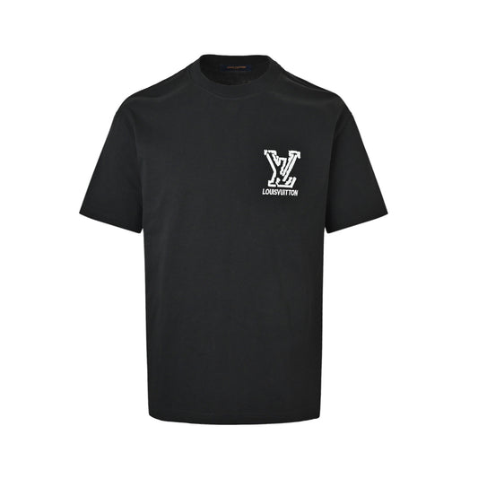 Louis Vuitton deconstructed logo embroidered letter short sleeves