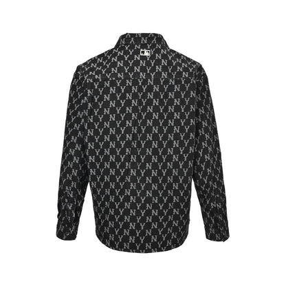MLВ embroidered logo all over denim shirt jacket