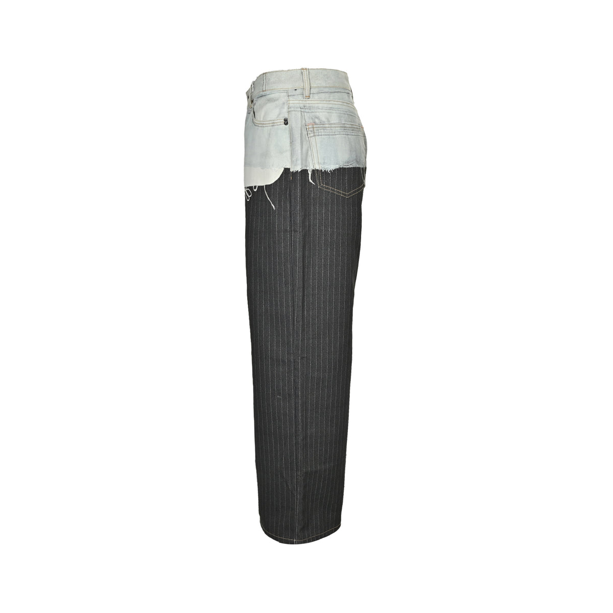Acne Studios 3D printed trousers fake two-piece jeans
