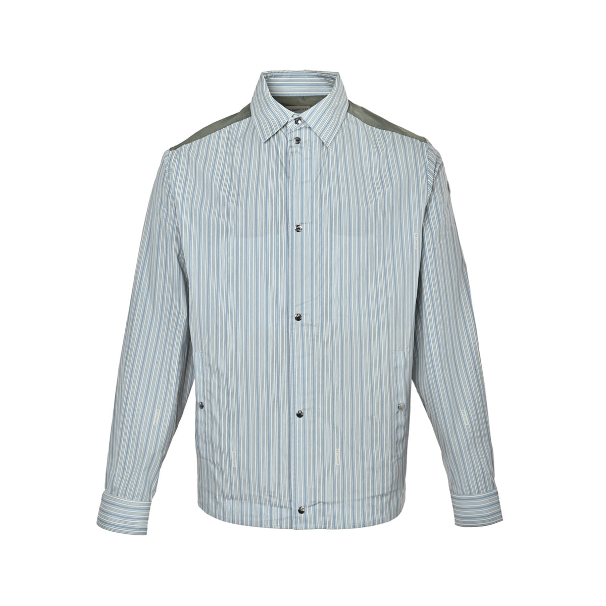 Moncler/Maskled striped patchwork cotton zipper shirt